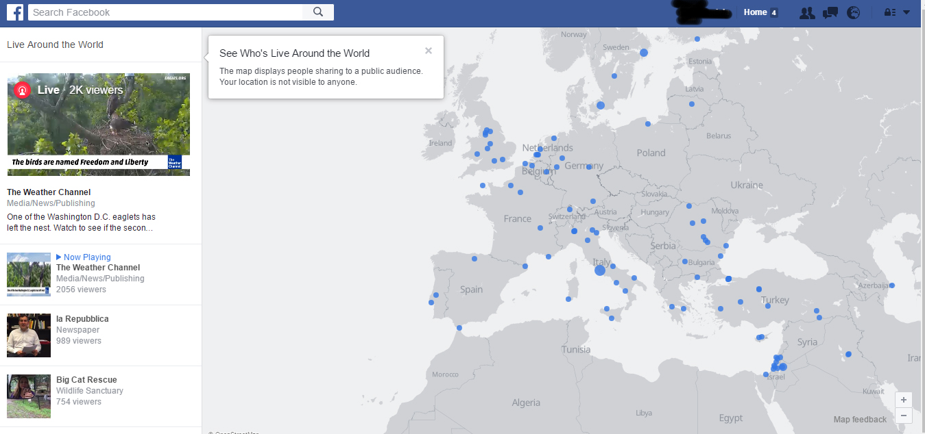 facebook live mappa live attivi