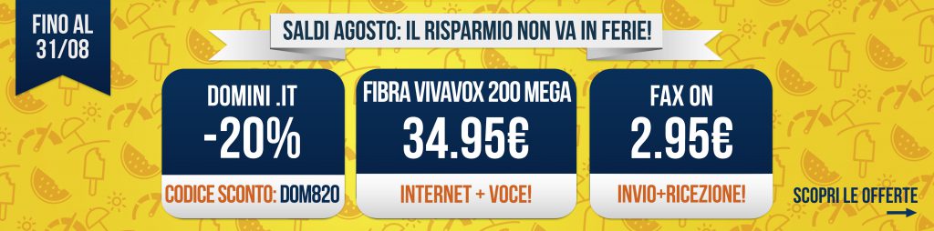 Ehiweb offerte agosto